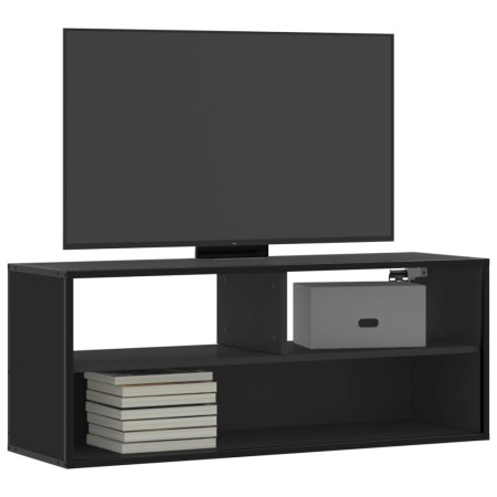 Mueble de TV madera de ingeniería y metal negro 100x31x39,5 cm by , TV Furniture - Ref: Foro24-848934, Price: 57,86 €, Discou...