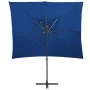 Cantilever parasol with double cover azure blue 250x250 cm by vidaXL, Umbrellas - Ref: Foro24-312365, Price: 135,69 €, Discou...