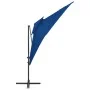 Cantilever parasol with double cover azure blue 250x250 cm by vidaXL, Umbrellas - Ref: Foro24-312365, Price: 135,69 €, Discou...