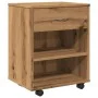 Armario con ruedas madera ingeniería roble artisan 46x36x59 cm by , Lockers and storage cabinets - Ref: Foro24-856661, Price:...