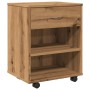 Armario con ruedas madera ingeniería roble artisan 46x36x59 cm by , Lockers and storage cabinets - Ref: Foro24-856661, Price:...