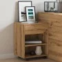 Armario con ruedas madera ingeniería roble artisan 46x36x59 cm by , Lockers and storage cabinets - Ref: Foro24-856661, Price:...