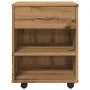 Armario con ruedas madera ingeniería roble artisan 46x36x59 cm by , Lockers and storage cabinets - Ref: Foro24-856661, Price:...