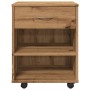 Armario con ruedas madera ingeniería roble artisan 46x36x59 cm by , Lockers and storage cabinets - Ref: Foro24-856661, Price:...