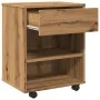 Armario con ruedas madera ingeniería roble artisan 46x36x59 cm by , Lockers and storage cabinets - Ref: Foro24-856661, Price:...