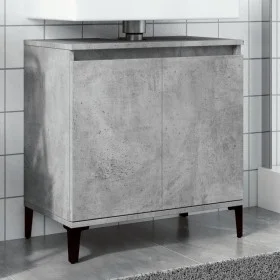Armario de lavabo madera contrachapada gris hormigón 58x33x60cm de , Tocadores de baño - Ref: Foro24-857116, Precio: 48,98 €,...