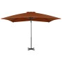 Sombrilla voladiza con palo de aluminio terracota 250x250 cm de vidaXL, Sombrillas - Ref: Foro24-312305, Precio: 94,97 €, Des...