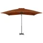 Sombrilla voladiza con palo de aluminio terracota 250x250 cm de vidaXL, Sombrillas - Ref: Foro24-312305, Precio: 94,25 €, Des...