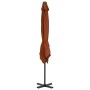 Sombrilla voladiza con palo de aluminio terracota 250x250 cm de vidaXL, Sombrillas - Ref: Foro24-312305, Precio: 94,97 €, Des...
