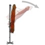 Sombrilla voladiza con palo de aluminio terracota 250x250 cm de vidaXL, Sombrillas - Ref: Foro24-312305, Precio: 94,97 €, Des...