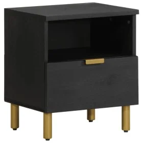 Mesita de noche madera maciza de ingeniería negra 40x33x46 cm by , Nightstands - Ref: Foro24-4017654, Price: 58,98 €, Discoun...