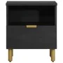 Mesita de noche madera maciza de ingeniería negra 40x33x46 cm de , Mesitas de noche - Ref: Foro24-4017654, Precio: 58,94 €, D...