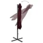 Cantilever parasol with pole and burgundy LED lights 300 cm by vidaXL, Umbrellas - Ref: Foro24-312334, Price: 188,08 €, Disco...