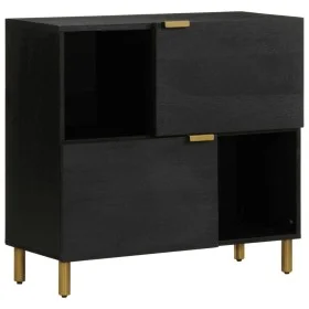 Aparador de madera de ingeniería negro 80x33x75 cm by , CD and DVD storage - Ref: Foro24-4017675, Price: 104,58 €, Discount: %