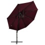 Ampelschirm mit Mast und burgunderroten LED-Leuchten 300 cm von vidaXL, Sonnenschirme - Ref: Foro24-312334, Preis: 191,20 €, ...