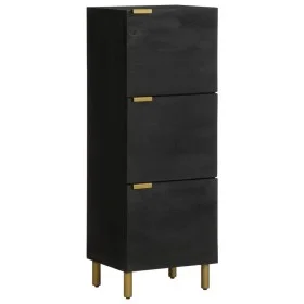 Aparador alto de madera de ingeniería negro 40x33x110 cm by , CD and DVD storage - Ref: Foro24-4017677, Price: 108,54 €, Disc...