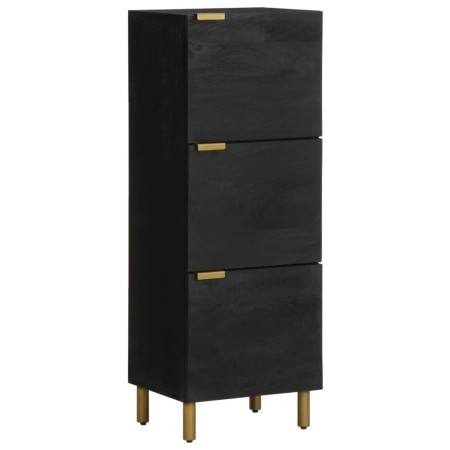Aparador alto de madera de ingeniería negro 40x33x110 cm by , CD and DVD storage - Ref: Foro24-4017677, Price: 110,41 €, Disc...