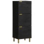 Aparador alto de madera de ingeniería negro 40x33x110 cm by , CD and DVD storage - Ref: Foro24-4017677, Price: 110,41 €, Disc...