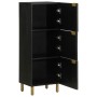 Aparador alto de madera de ingeniería negro 40x33x110 cm by , CD and DVD storage - Ref: Foro24-4017677, Price: 110,41 €, Disc...