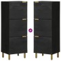 Aparador alto de madera de ingeniería negro 40x33x110 cm by , CD and DVD storage - Ref: Foro24-4017677, Price: 110,41 €, Disc...