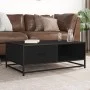 Mesa de centro de madera ingeniería y metal negro 90x57x35 cm by , Coffee table - Ref: Foro24-848754, Price: 69,03 €, Discoun...