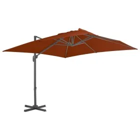 Cantilever parasol with terracotta aluminum pole 300x300 cm by vidaXL, Umbrellas - Ref: Foro24-312316, Price: 283,13 €, Disco...