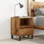 Mesita de noche madera ingeniería madera envejecida 40x35x50 cm by , Nightstands - Ref: Foro24-857376, Price: 54,39 €, Discou...