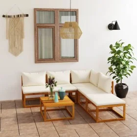 Gartenmöbel 6 Stück cremefarbene Kissen aus massivem Akazienholz von vidaXL, Gartensets - Ref: Foro24-3057654, Preis: 576,93 ...