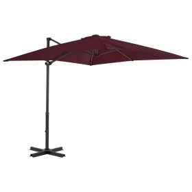 Cantilever parasol with burgundy red aluminum pole 250x250 cm by vidaXL, Umbrellas - Ref: Foro24-312304, Price: 94,26 €, Disc...