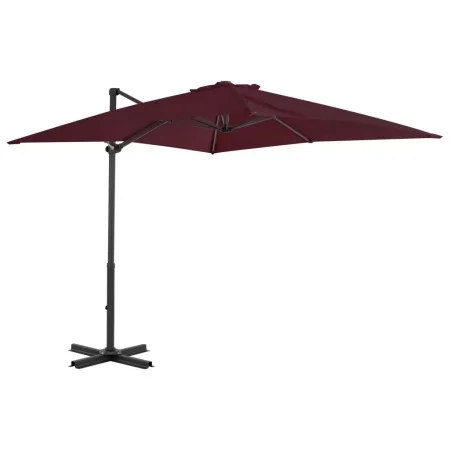 Cantilever parasol with burgundy red aluminum pole 250x250 cm by vidaXL, Umbrellas - Ref: Foro24-312304, Price: 94,25 €, Disc...
