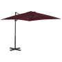Sombrilla voladiza con palo de aluminio rojo burdeos 250x250 cm de vidaXL, Sombrillas - Ref: Foro24-312304, Precio: 95,05 €