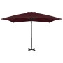 Sombrilla voladiza con palo de aluminio rojo burdeos 250x250 cm de vidaXL, Sombrillas - Ref: Foro24-312304, Precio: 95,05 €