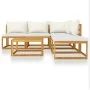 Gartenmöbel 6 Stück cremefarbene Kissen aus massivem Akazienholz von vidaXL, Gartensets - Ref: Foro24-3057654, Preis: 575,75 ...