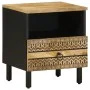 Mesita de noche madera maciza de mango rugosa negro 40x33x46 cm by , Nightstands - Ref: Foro24-4018634, Price: 54,46 €, Disco...