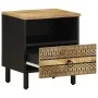 Mesita de noche madera maciza de mango rugosa negro 40x33x46 cm by , Nightstands - Ref: Foro24-4018634, Price: 54,46 €, Disco...