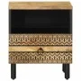 Mesita de noche madera maciza de mango rugosa negro 40x33x46 cm by , Nightstands - Ref: Foro24-4018634, Price: 54,46 €, Disco...