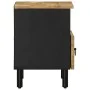 Mesita de noche madera maciza de mango rugosa negro 40x33x46 cm by , Nightstands - Ref: Foro24-4018634, Price: 54,46 €, Disco...