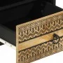 Mesita de noche madera maciza de mango rugosa negro 40x33x46 cm by , Nightstands - Ref: Foro24-4018634, Price: 54,46 €, Disco...
