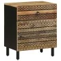 Mesita de noche madera maciza de mango rugosa negro 50x33x60 cm by , Nightstands - Ref: Foro24-4018636, Price: 68,96 €, Disco...