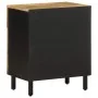 Mesita de noche madera maciza de mango rugosa negro 50x33x60 cm by , Nightstands - Ref: Foro24-4018636, Price: 68,96 €, Disco...