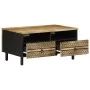 Mesa de centro madera maciza de mango rugosa negro 80x54x40 cm by , Coffee table - Ref: Foro24-4018641, Price: 101,01 €, Disc...