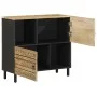 Aparador de madera maciza de mango rugosa 80x33,5x75 cm by , CD and DVD storage - Ref: Foro24-4018655, Price: 110,92 €, Disco...