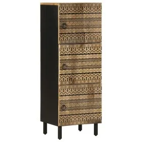 Aparador de madera maciza de mango rugosa 40x33,5x110 cm by , CD and DVD storage - Ref: Foro24-4018657, Price: 116,50 €, Disc...