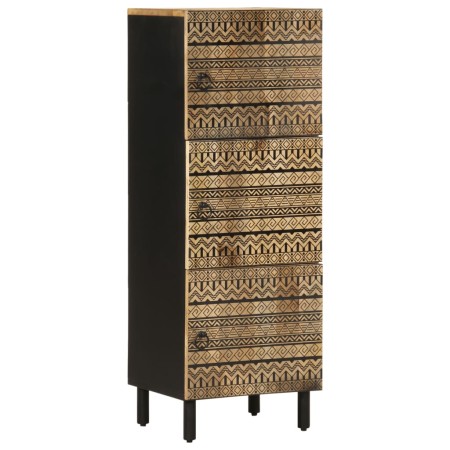 Aparador de madera maciza de mango rugosa 40x33,5x110 cm by , CD and DVD storage - Ref: Foro24-4018657, Price: 127,23 €, Disc...