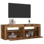 Mueble TV luces LED madera ingeniería envejecida 120x35x40 cm de , Muebles TV - Ref: Foro24-856313, Precio: 81,82 €, Descuent...
