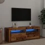 Mueble TV luces LED madera ingeniería envejecida 120x35x40 cm de , Muebles TV - Ref: Foro24-856313, Precio: 81,82 €, Descuent...