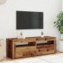 Mueble TV luces LED madera ingeniería envejecida 120x35x40 cm by , TV Furniture - Ref: Foro24-856313, Price: 76,54 €, Discoun...