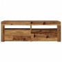 Mueble TV luces LED madera ingeniería envejecida 120x35x40 cm by , TV Furniture - Ref: Foro24-856313, Price: 76,54 €, Discoun...