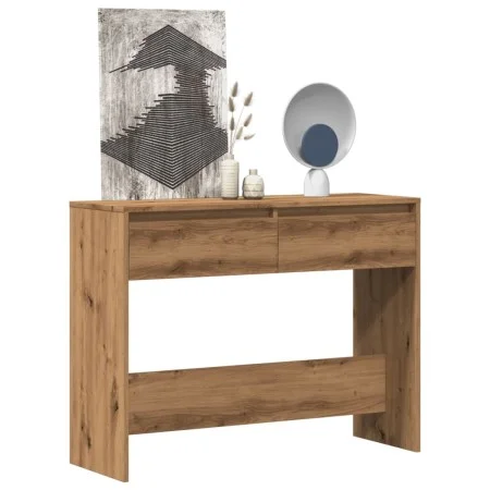 Mesa consola madera ingeniería roble artesanal 100x35x76,5 cm de , Mesas auxiliares - Ref: Foro24-856785, Precio: 74,27 €, De...