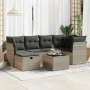 Set de sofás de jardín 7 pzas con cojines ratán PE gris claro von , Gartensets - Ref: Foro24-3325298, Preis: 477,30 €, Rabatt: %